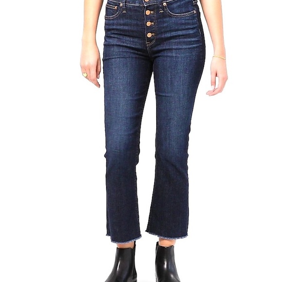 9" demi-boot crop jean in Dark Worn wash - Picture 2 of 4
